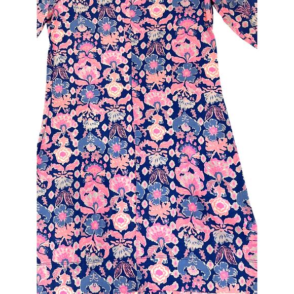 Lilly Pulitzer Marlowe Iris Blue Floral 3/4 Sleeve Dress M - Picture 5 of 5